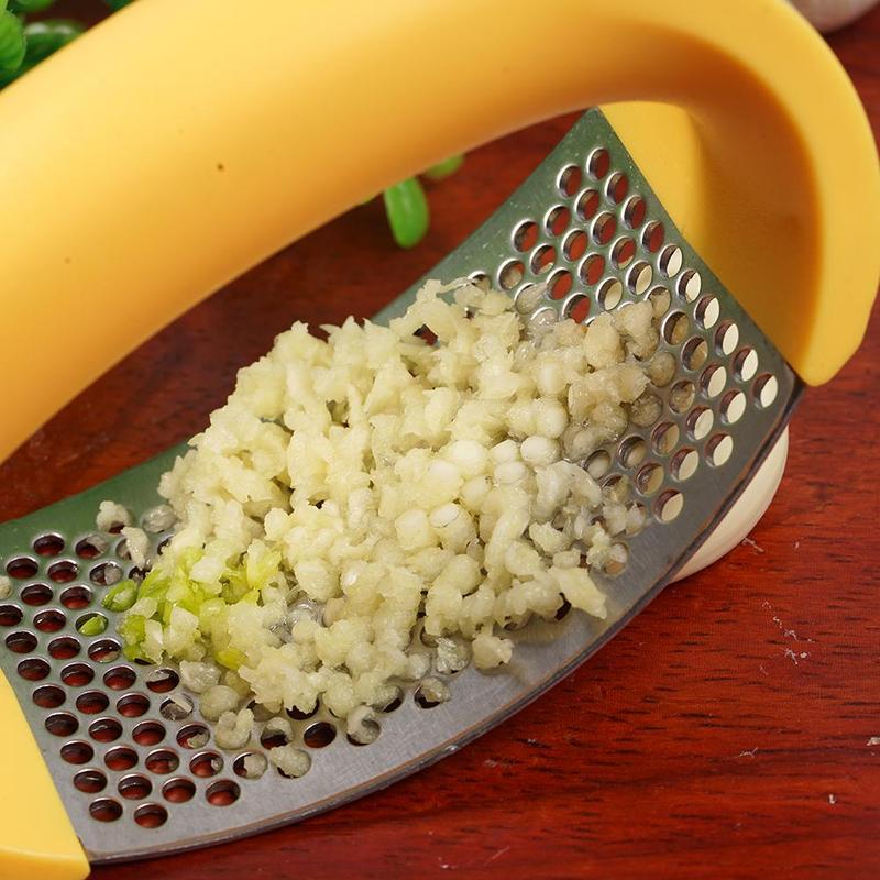 Stainless Steel Curved Manual Garlic Press