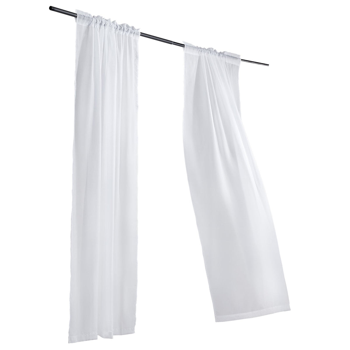 2 Sheer Rod-Pocket Curtain Panels, 52 x 84 Inches