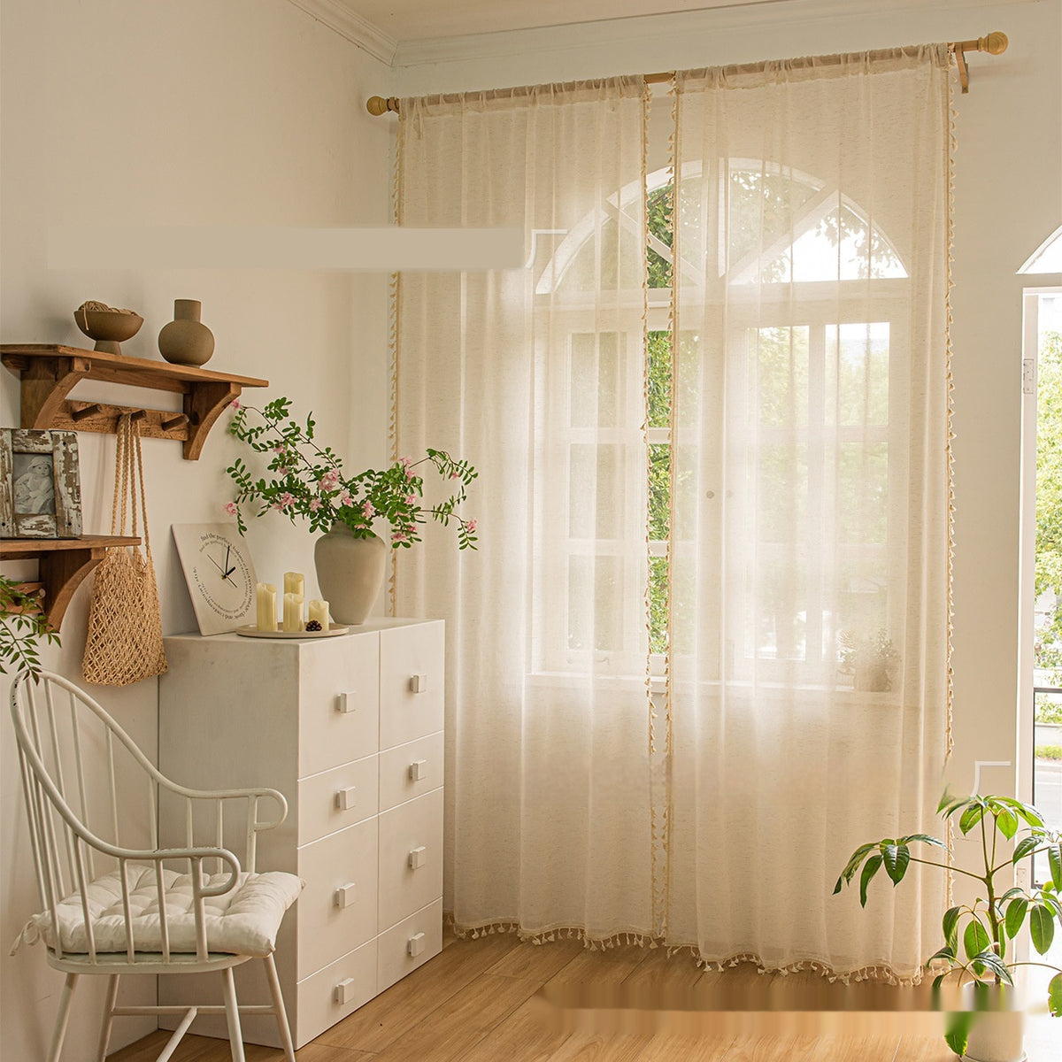 Bohemian Tassel Lace Curtain