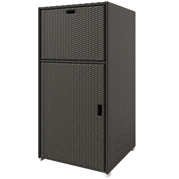 Dark Brown PE-Rattan Outdoor Storage Cabinet