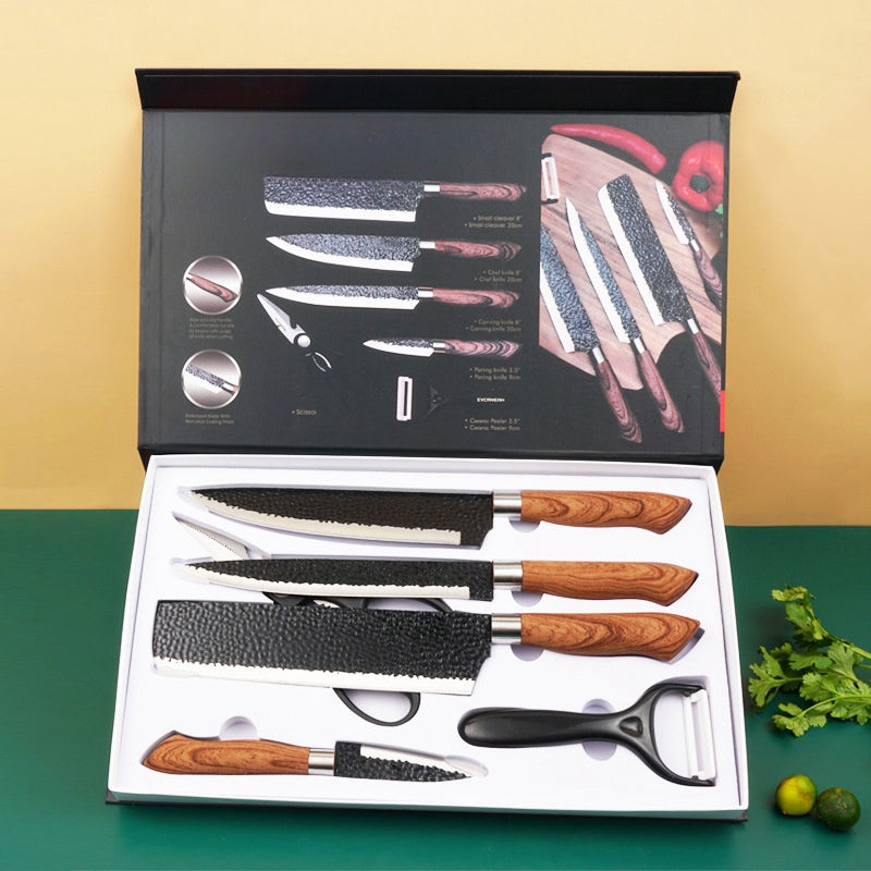 6-Piece Kitchen Knife Set with Scissors and Peeler