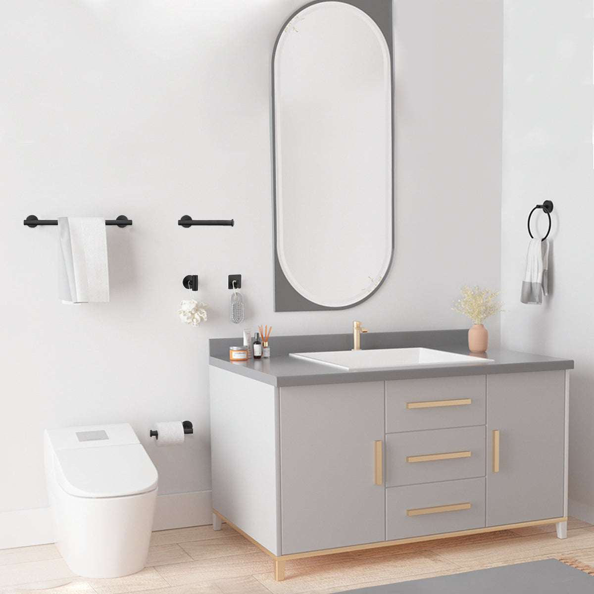 9-Piece Wall-Mounted Bathroom Hardware Set