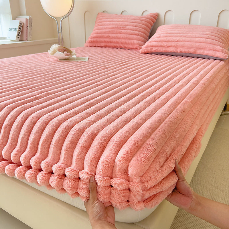 Thickened Fitted Bed Sheet for Autumn and Winter