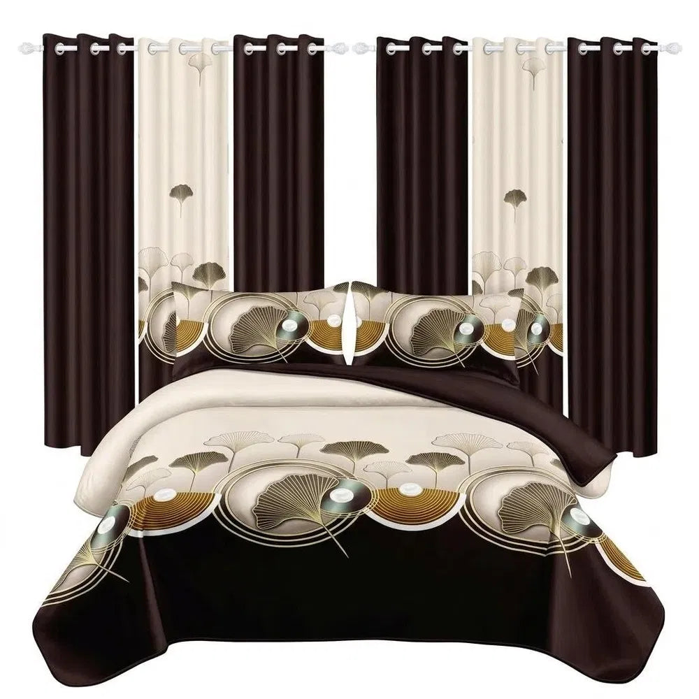 9-Piece Microfiber Bedding and Curtain Set