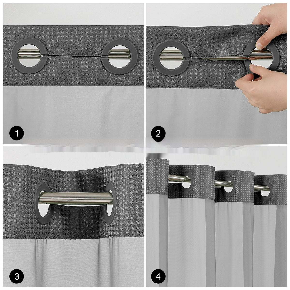 Double-Layer Waffle-Pattern Shower Curtain