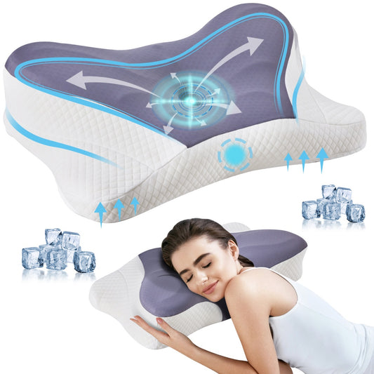 Dual-Height Contoured Memory Foam Neck Pillow
