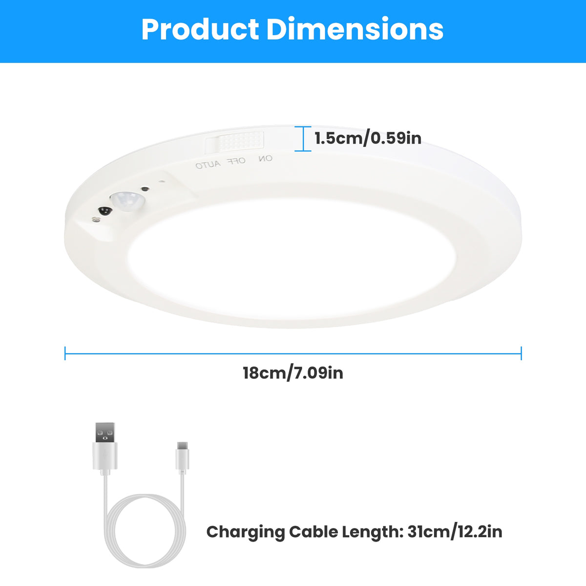 Rechargeable Motion Sensor Ceiling Light