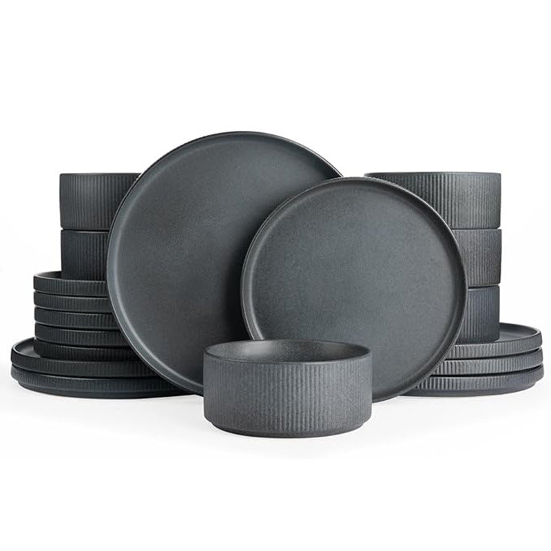 Vintage-Style Embossed Ceramic Dinnerware