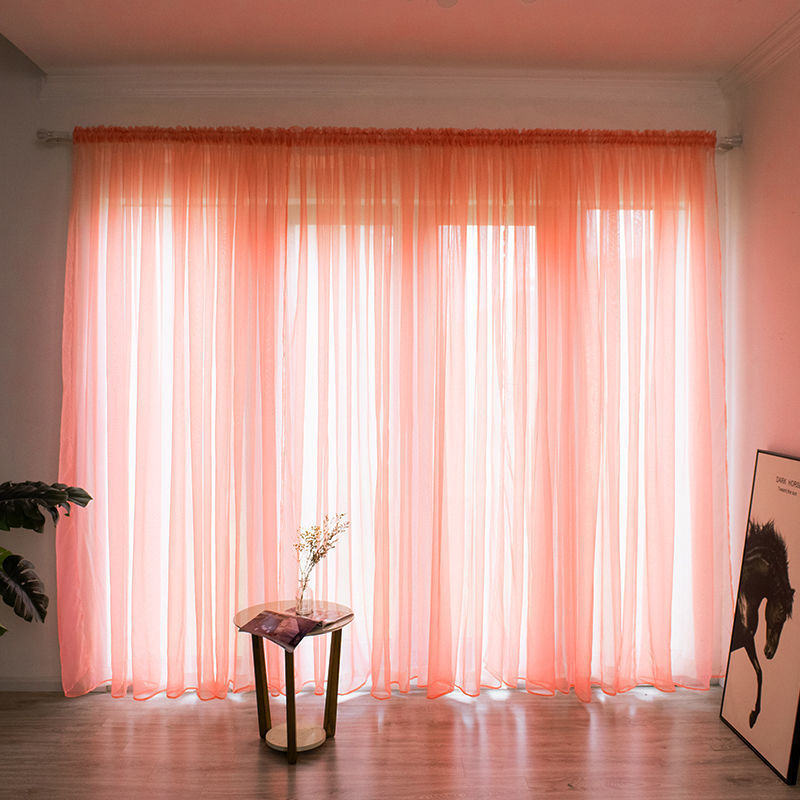 Solid-Color Gauze Curtain