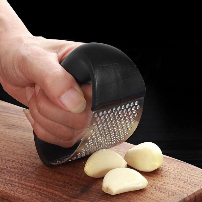 Stainless Steel Curved Manual Garlic Press