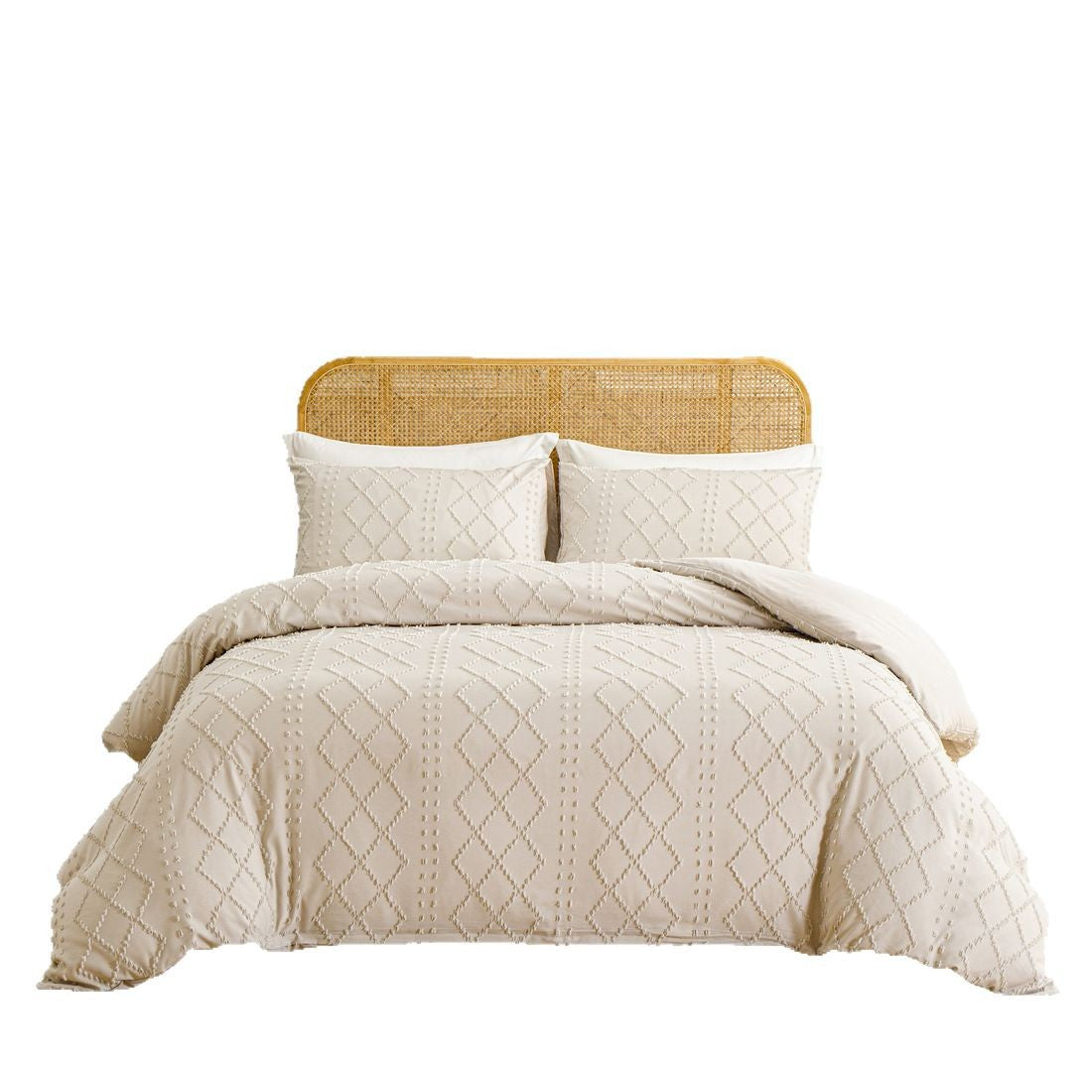 Solid-Color Tufted Duvet Cover Set
