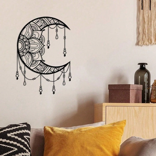 CIFbuy Mandala Moon Iron Wall Art