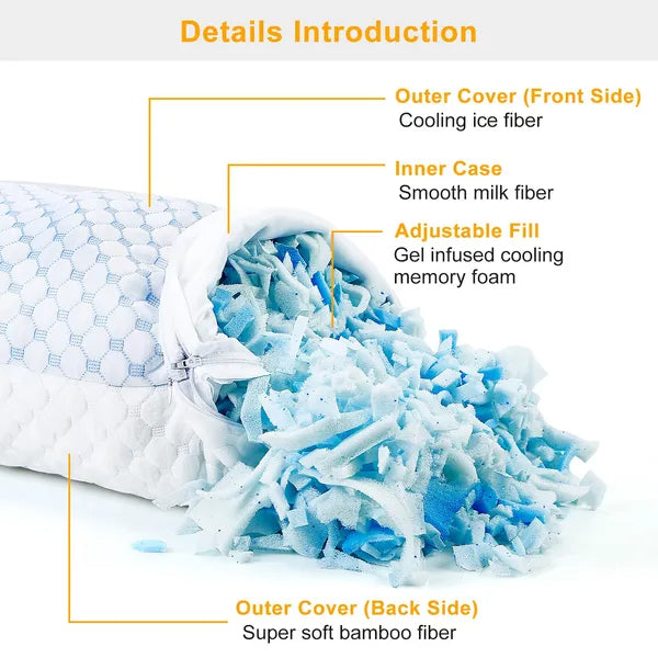 Ventilated Gel-Infused Memory Foam Bed Pillow