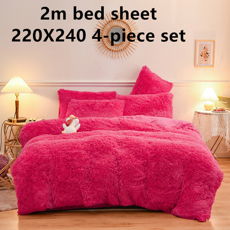 4-Piece Crystal Velvet Bedding Set
