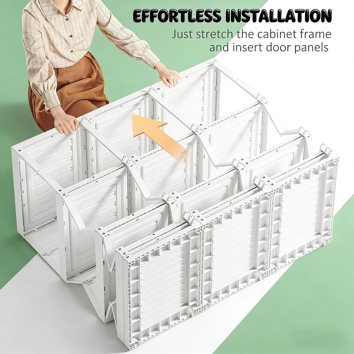Portable Entryway Wardrobe Storage Cabinet
