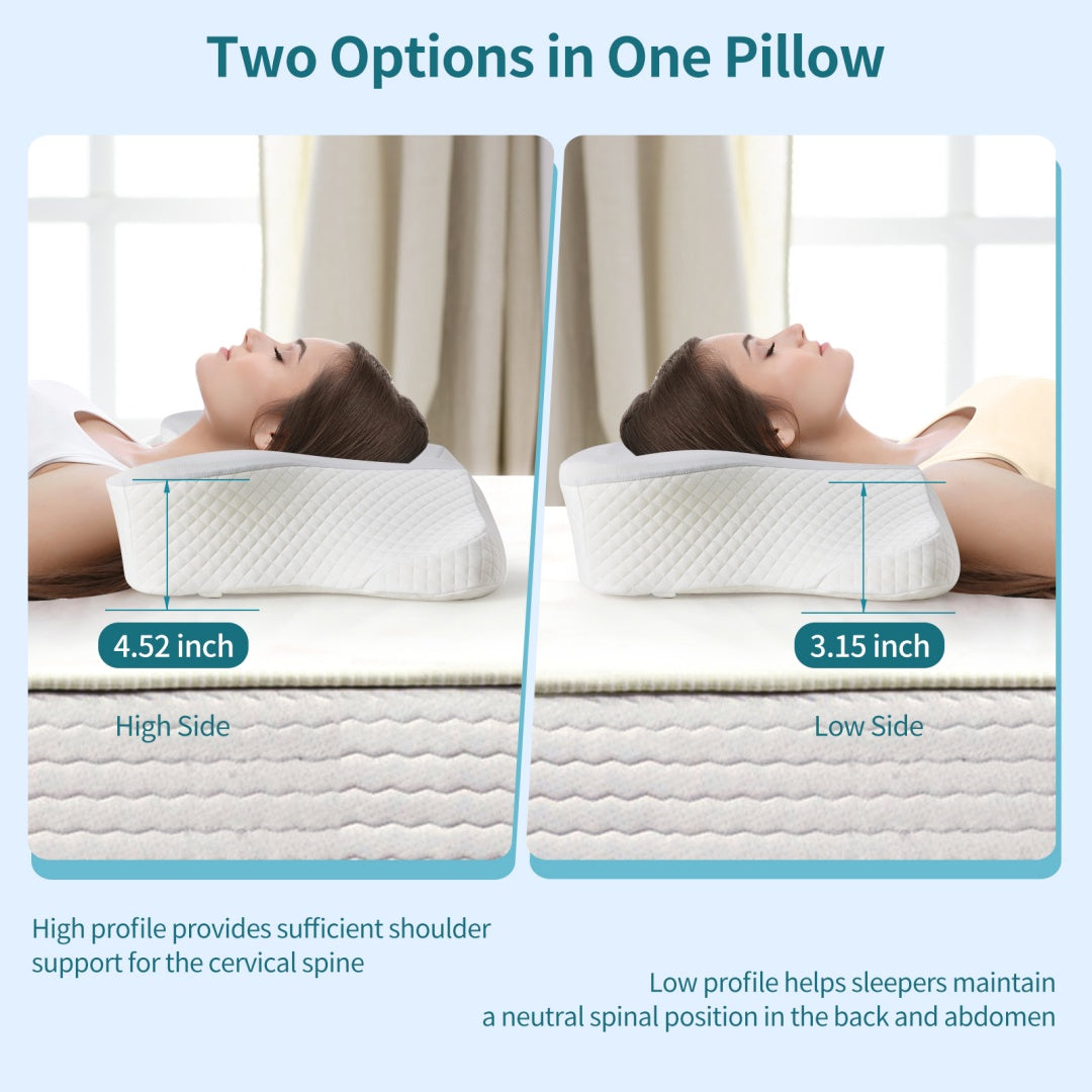 Dual-Height Contoured Memory Foam Neck Pillow
