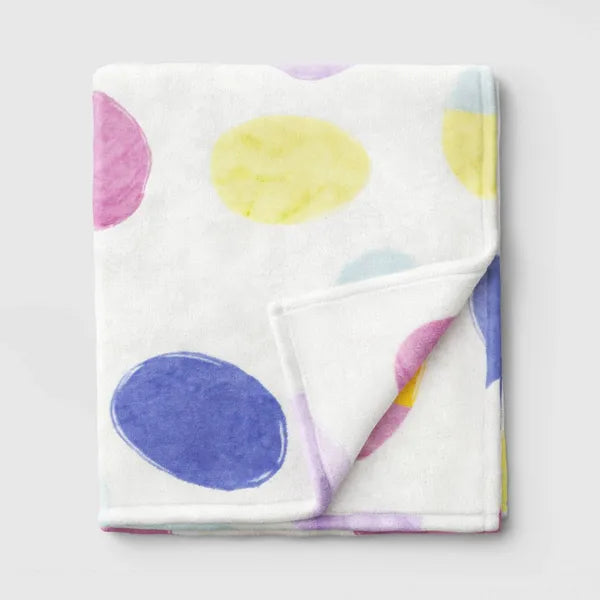 Easter Egg Print Plush Throw Blanket