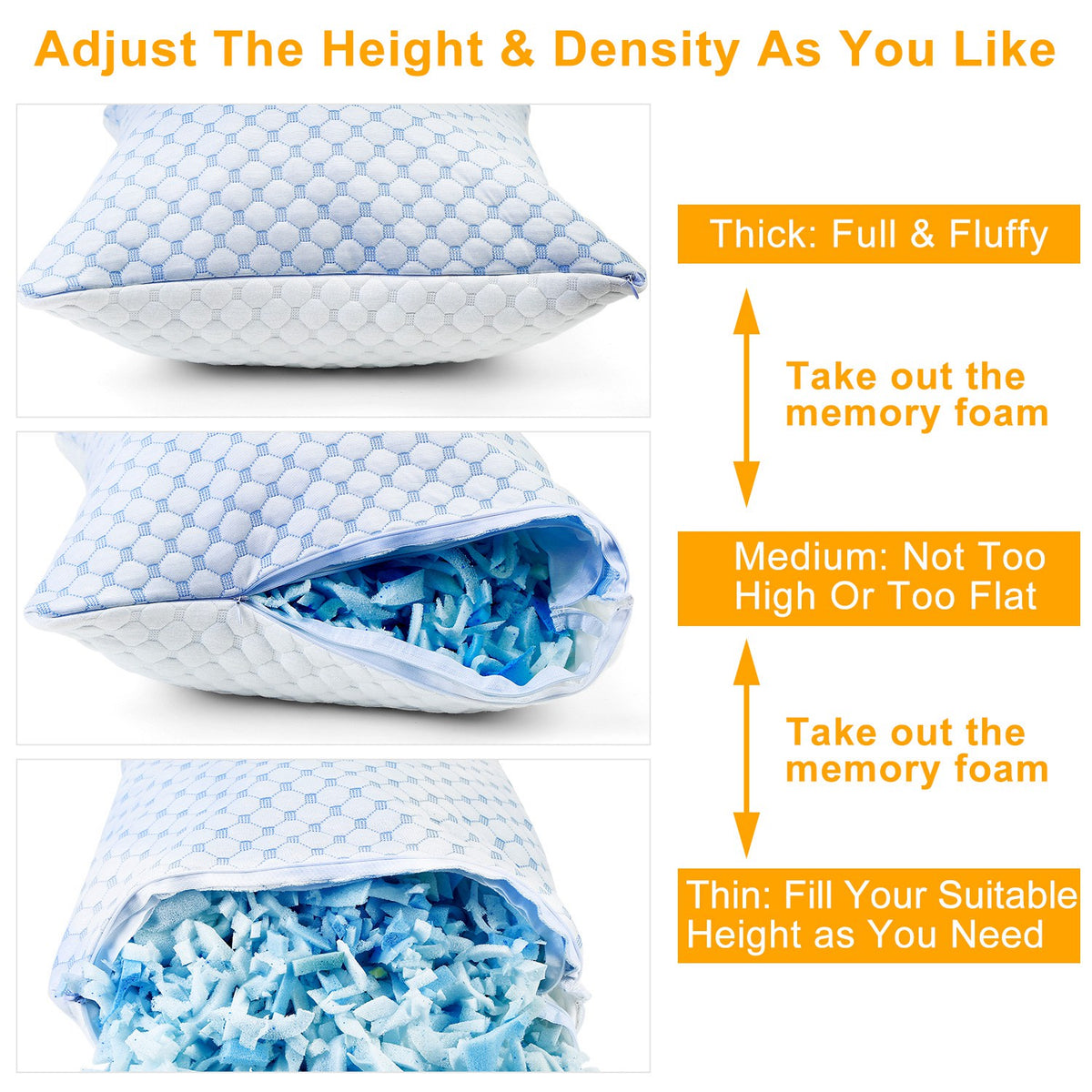 Gel-Infused Memory Foam Pillow, 1 or 2 Pieces
