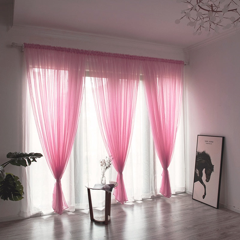 Solid-Color Gauze Curtain