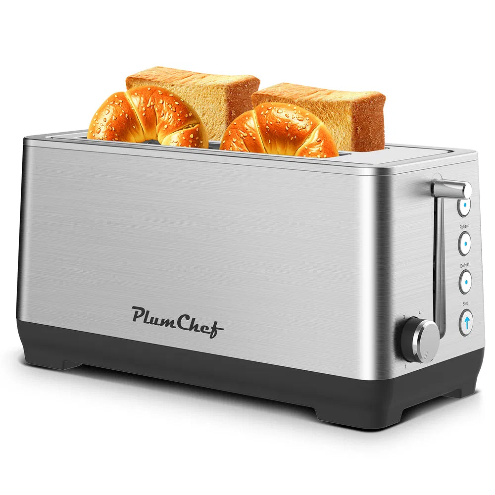 4-Slice Stainless Steel Long-Slot Toaster