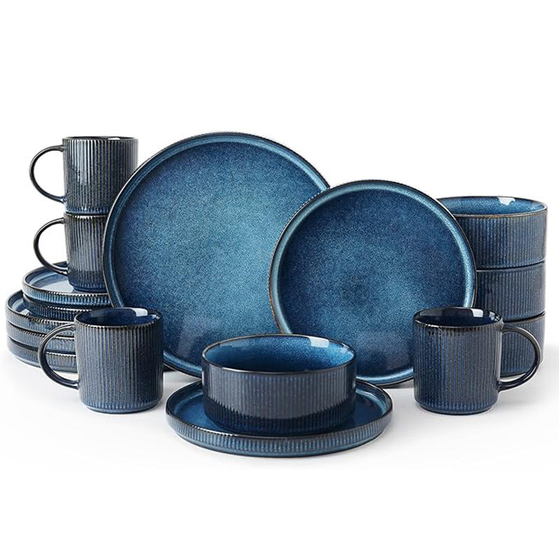 Vintage-Style Embossed Ceramic Dinnerware