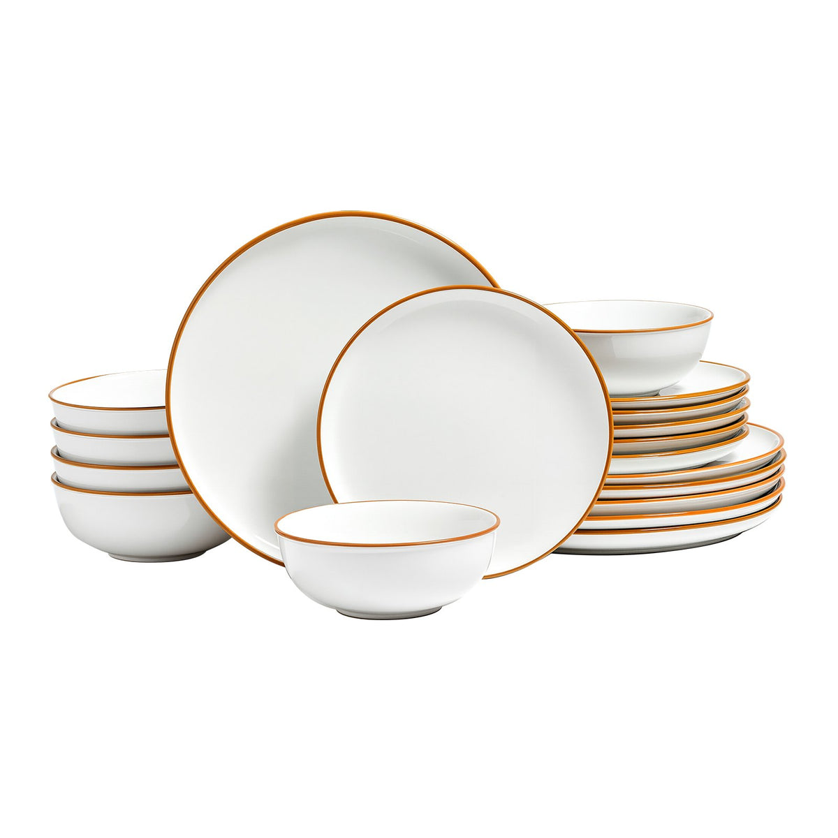 18-Piece White Ceramic Dinnerware Set for 6