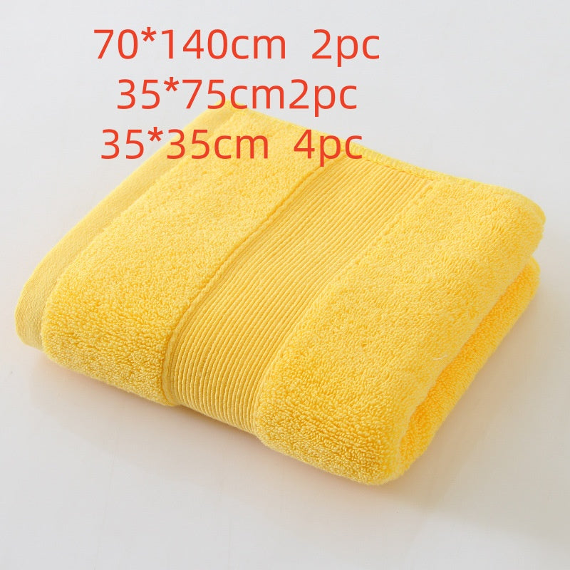 8-Piece Solid-Color Cotton Towel Set