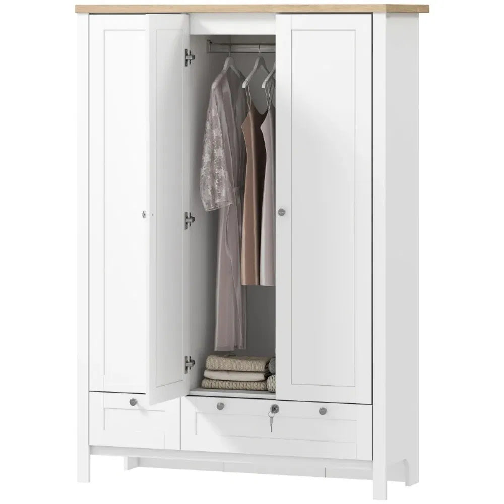 Wardrobe Cabinet with Shelves and 2 Drawers