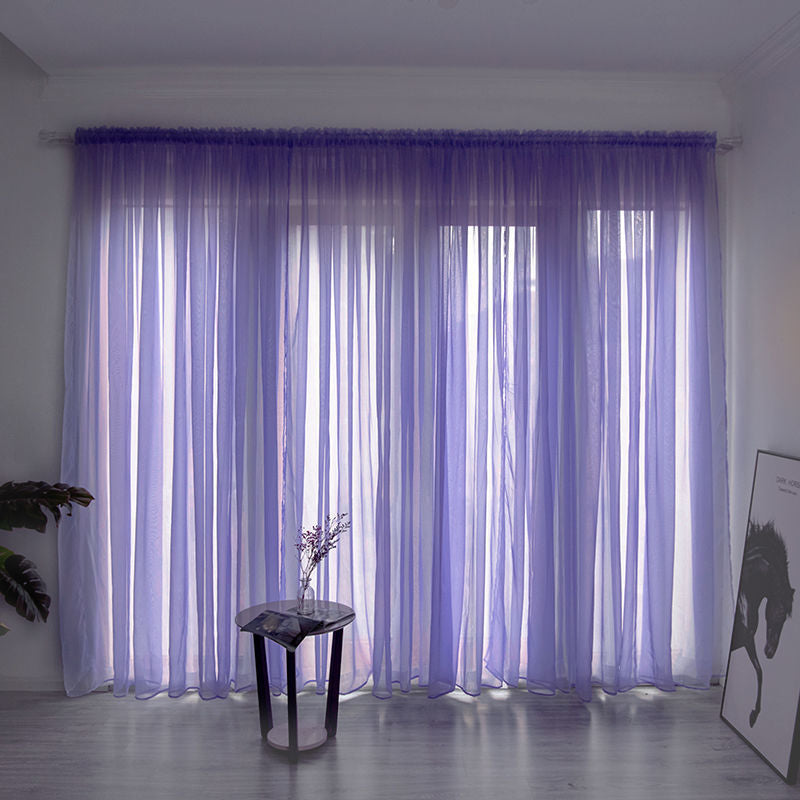 Solid-Color Gauze Curtain