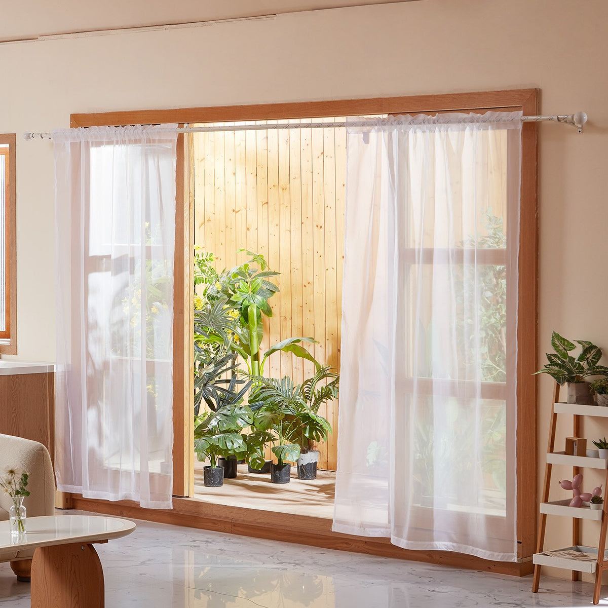 2 Sheer Rod-Pocket Curtain Panels, 52 x 84 Inches