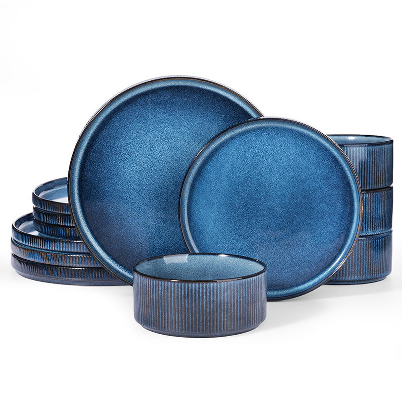 Vintage-Style Embossed Ceramic Dinnerware
