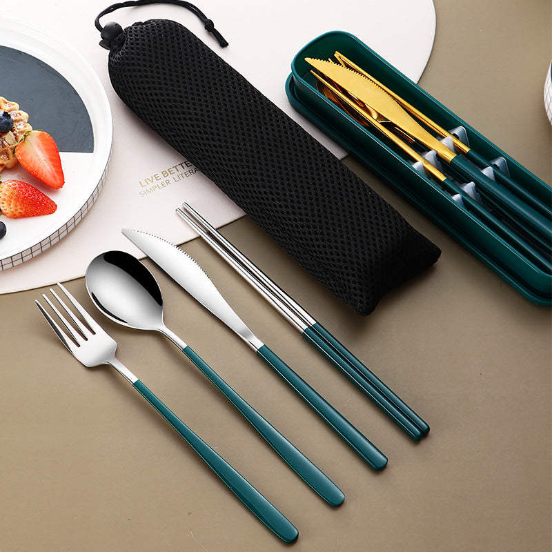 Portable Travel Cutlery Set with Carrying Bag