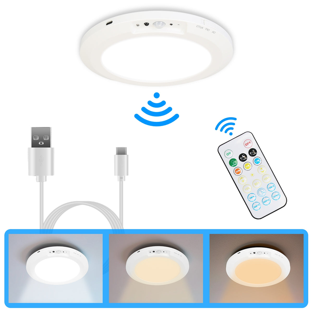 Rechargeable Motion Sensor Ceiling Light