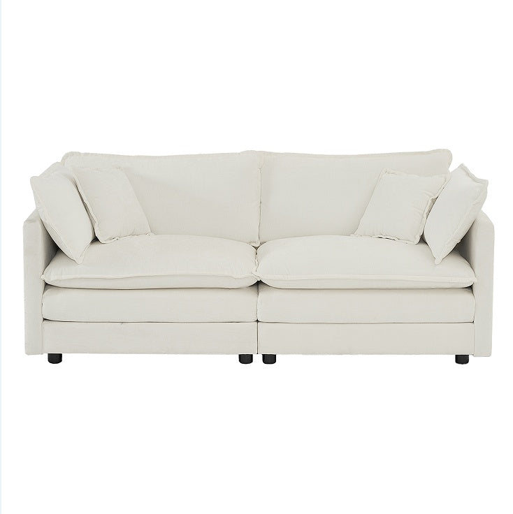 Fabric Double Sofa with 4 Pillows