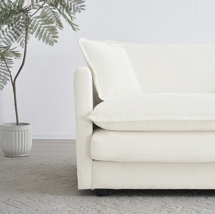 Fabric Double Sofa with 4 Pillows