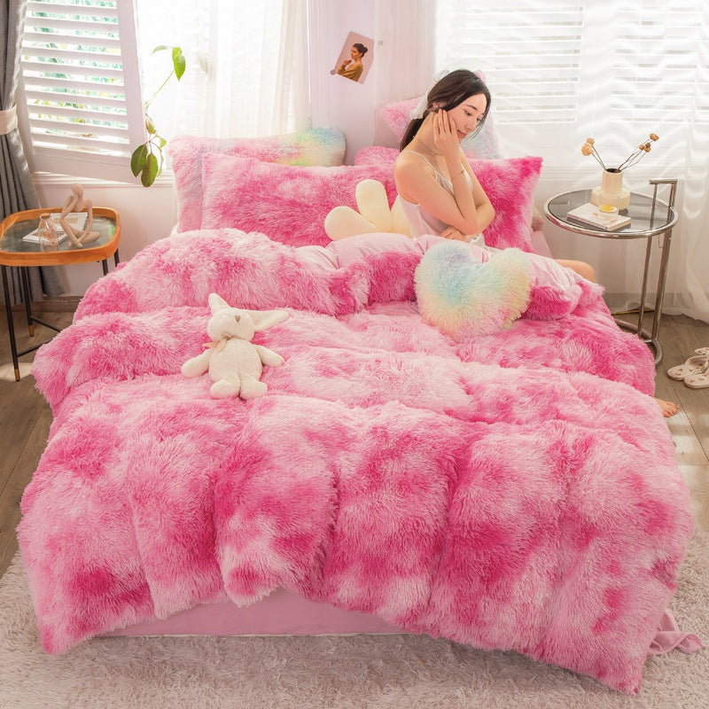 4-Piece Printed Velvet Bedding Set