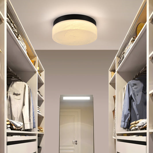 12-Inch Black LED Flush-Mount Ceiling Light, 24W