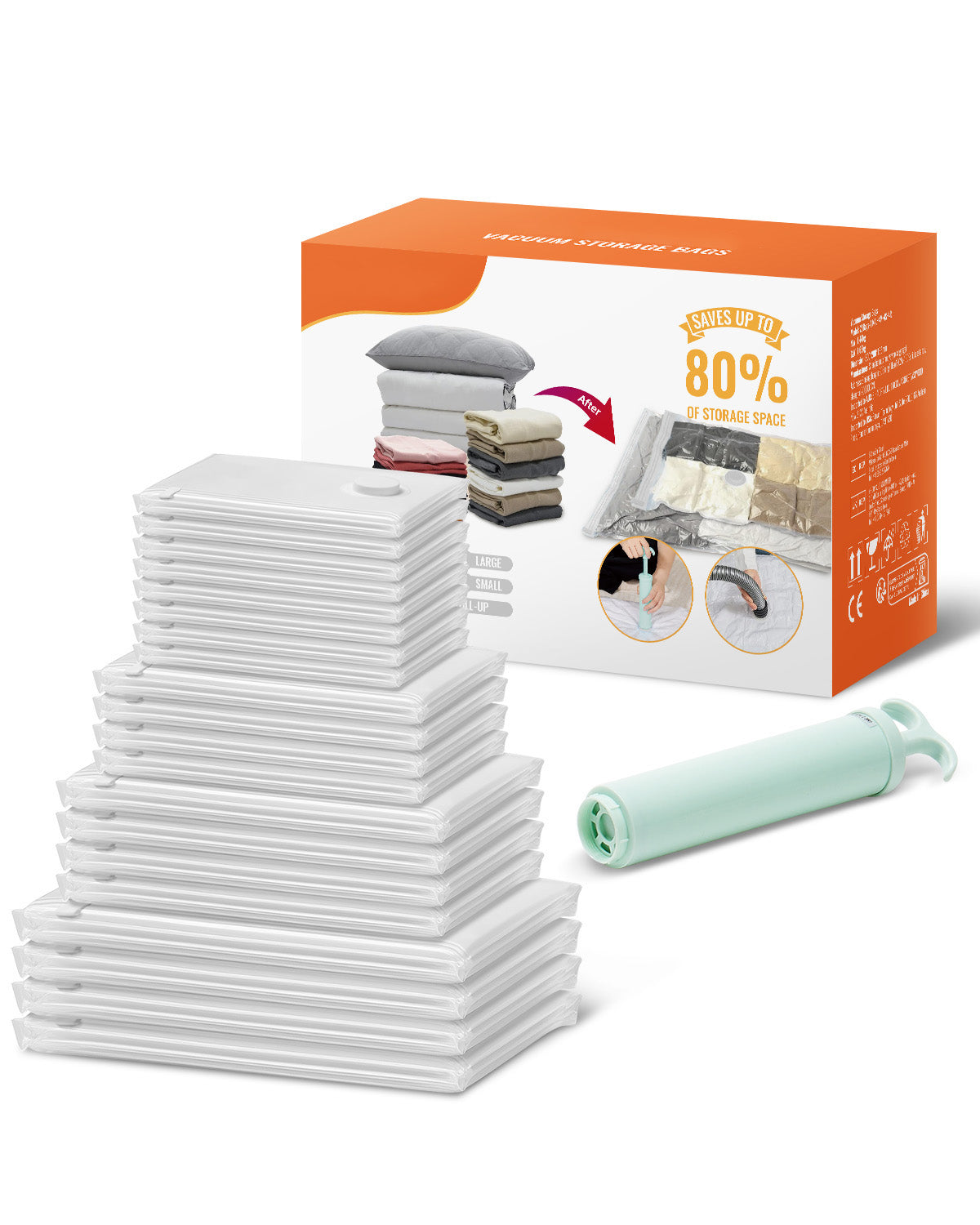 20 Vacuum Storage Bags with Hand Pump