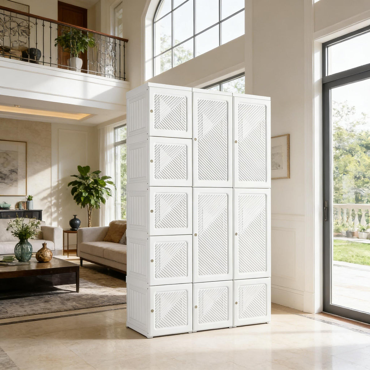 Portable Entryway Wardrobe Storage Cabinet