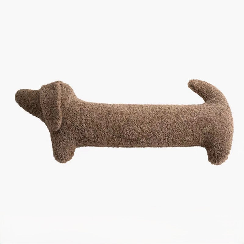 Dachshund-Shaped Faux-Cashmere Throw Pillow