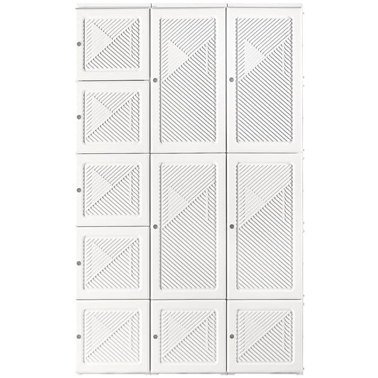 White Folding Wardrobe with 8 Cube Compartments