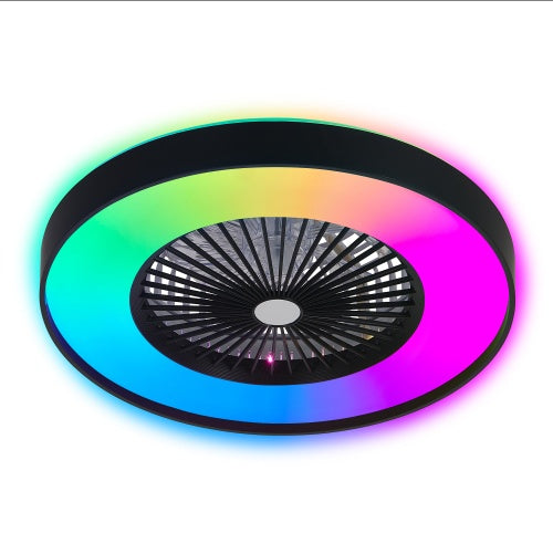23-Inch Black Ceiling Fan with RGB LED Light