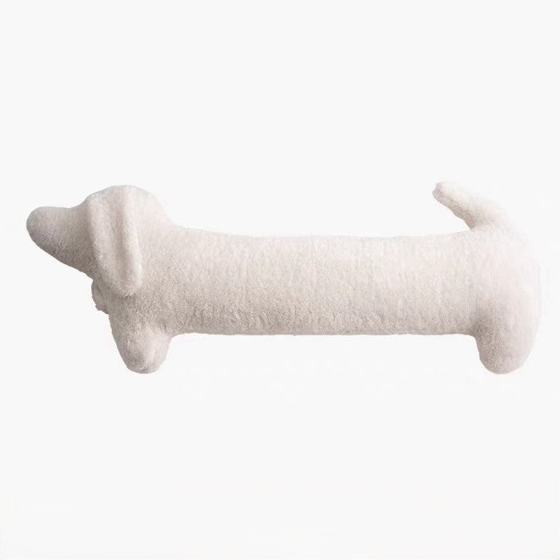 Dachshund-Shaped Faux-Cashmere Throw Pillow