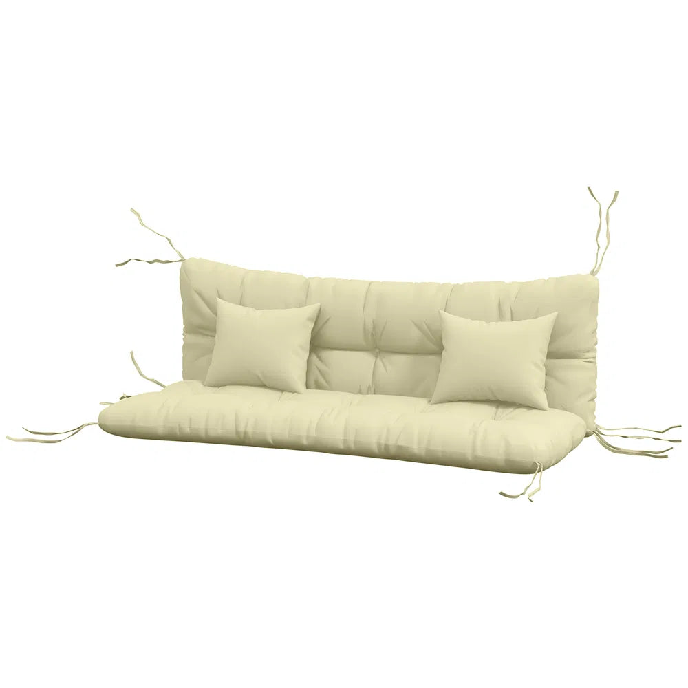 4-Piece Cream Patio Chair Cushion Set with Ties