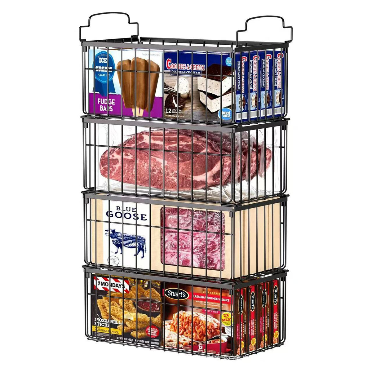 Freezer Basket Storage Rack