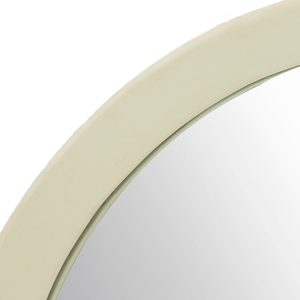 Round Mango Wood Framed Wall Mirror