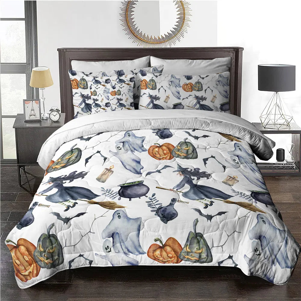 8-Piece Halloween Witch-Pattern Comforter Set