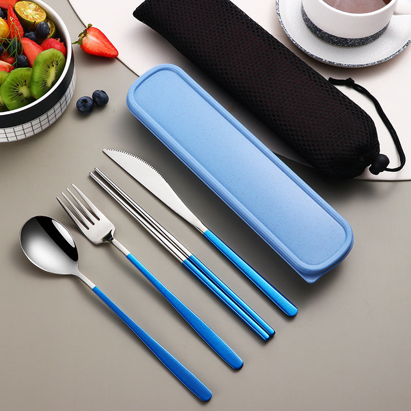 Portable Travel Cutlery Set with Carrying Bag