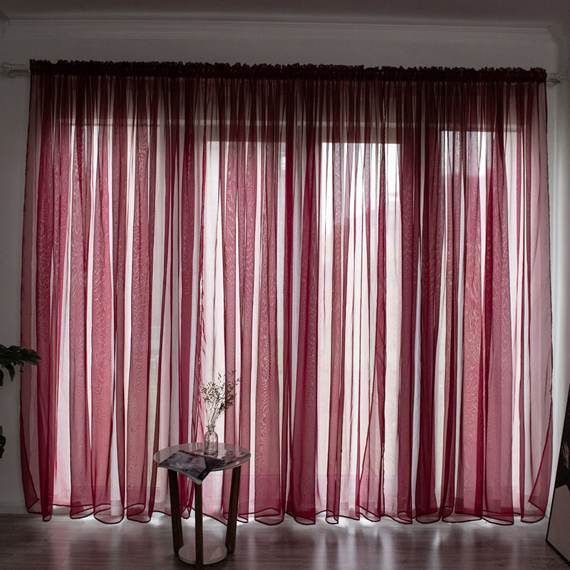 Solid-Color Gauze Curtain
