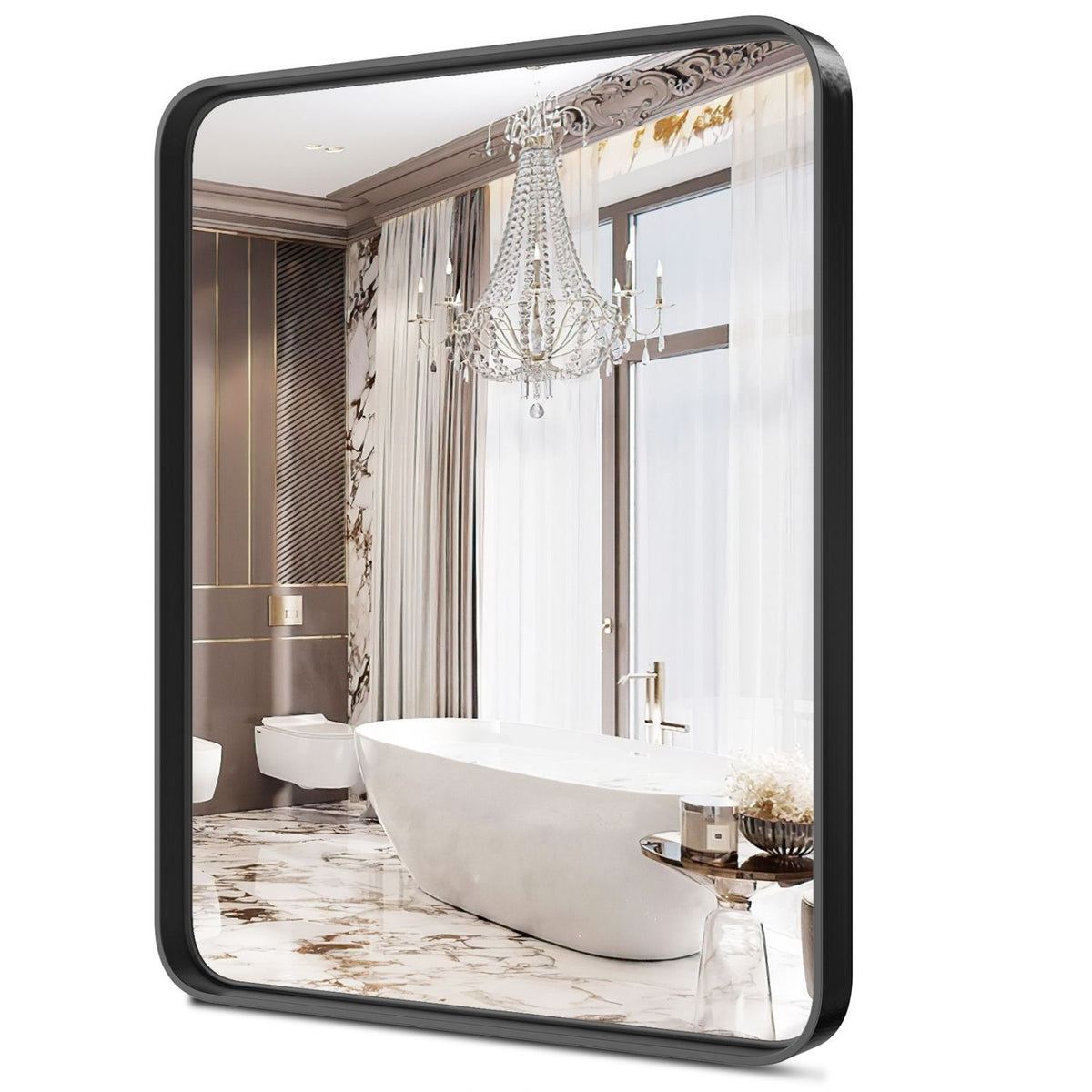 Rectangular Wall Mirror with Metal Frame